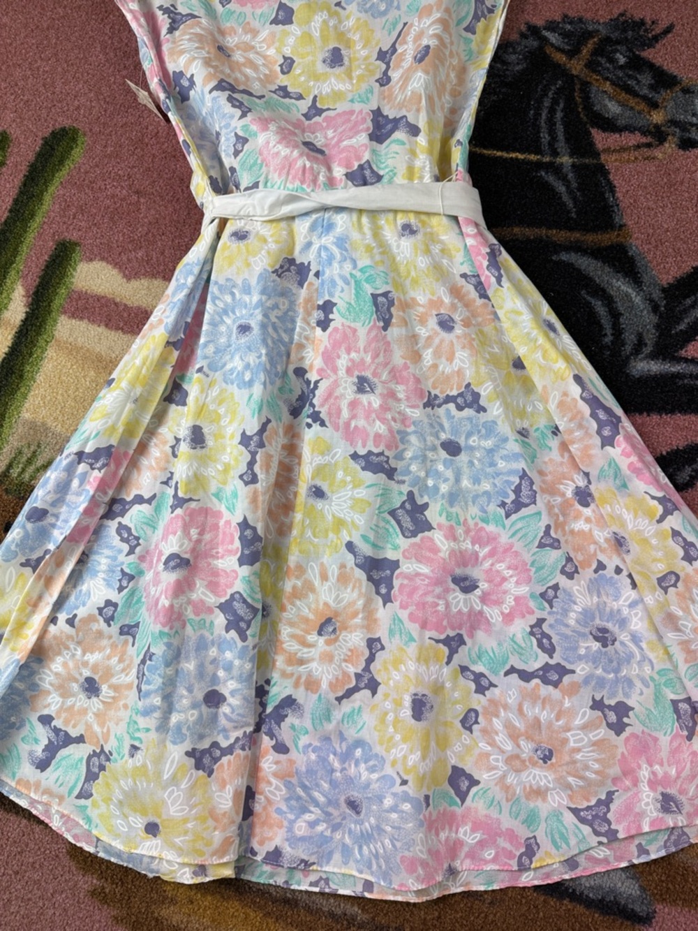 NWT VINTAGE DRESS DEADSTOCK FLORAL MIDI - Picture 8 of 9